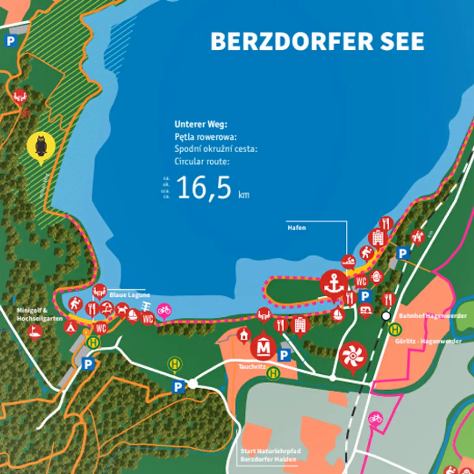 Ile km ma Berzdorfer See?