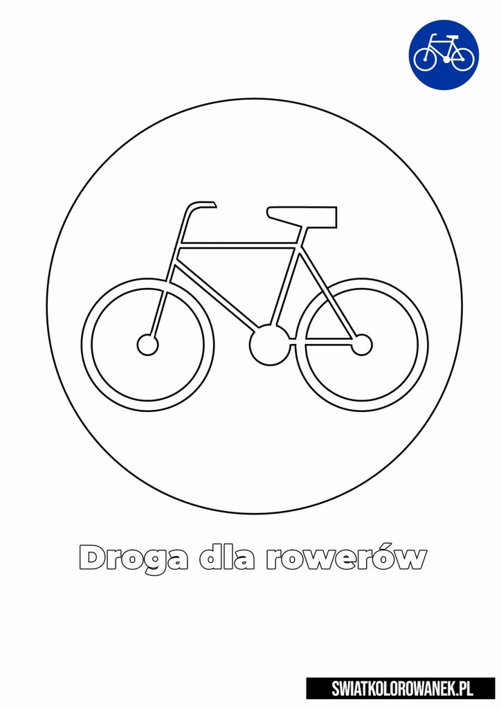 Co oznacza znak roweru na niebieskim tle?