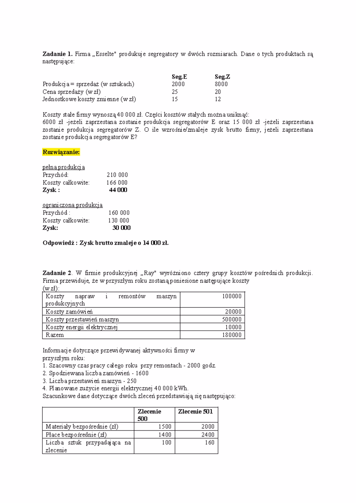 Czym różni się rachunek kosztów pełnych od rachunku kosztów zmiennych?